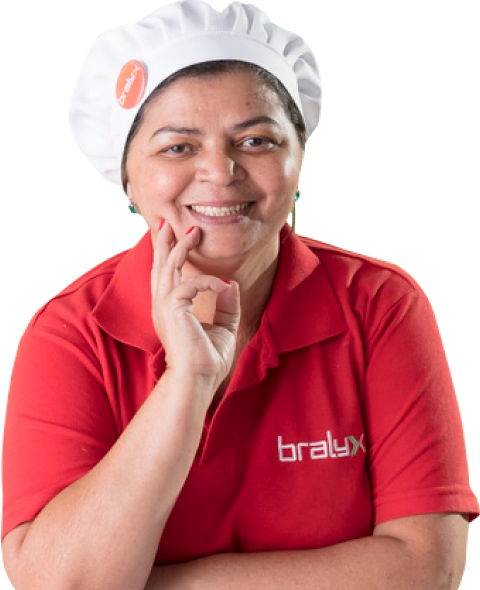 Cliente que produz salgados com a Nina da Bralyx